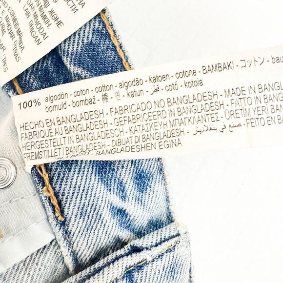 Zara Light Wash Ripped Denim Jeans Raw Hem Ripped Throughout Size 6 - Picture 7 of 8